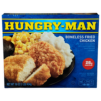 Hungry-Man White Meat Chicken Patties With Mashed Potatoes, Sweet Corn And a Brownie Frozen Meal Boneless Fried - 16 Ounce