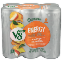 V8 Plus Energy Orange Pineapple Plant Based Beverage - 8 Fluid Ounce - 6 Count