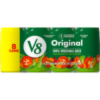 V8 Original 100% Vegetable Juice, Can 8 Pack - 44 Fluid Ounce