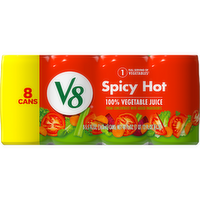 V8 Spicy Hot 100% Vegetable Juice, Can 8 Pack - 44 Fluid Ounce