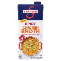 Swanson 100% Natural Spicy Chicken Broth, Carton - 32 Ounce
