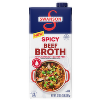Swanson 100% Natural Spicy Beef Broth, Carton - 32 Ounce