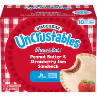 Smucker's Uncrustables Peanut Butter & Strawberry Jam Sandwich - 2 Ounce - 10 Count