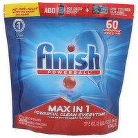 Finish Powerball Max In 1 Powerball Automatic Dishwasher Detergent - 0.625 Ounce - 60 Count