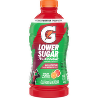 Gatorade Lower Sugar Electrolyte Beverage Fruit Punch - 28 Fluid Ounce