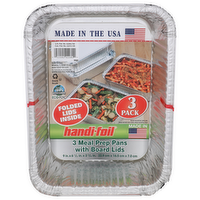 Handi-Foil 3 Meal Prep Pans With Board Lids - 3 Count