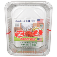 Handi-Foil Meal Prep Pans With Board Lids - 2 Count