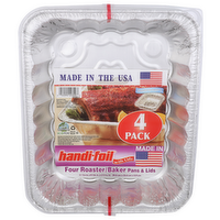 Handi-Foil Roasterbaker Pans & Lids - 4 Count