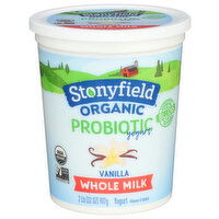 Stonyfield Organic Vanilla Probiotic Yogurt, Multi-Serving Whole Milk French - 2 Pound