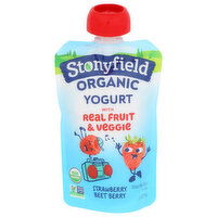 Stonyfield Organic Strawberry Beet Berry Kids Yogurt Pouch Whole Milk - 3.5 Ounce
