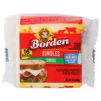 Borden Pasteurized Prepared Cheese Product Singles Swiss - 0.75 Ounce - 16 Count