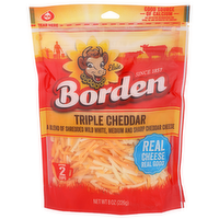 Borden Shredded Cheese Triple Cheddar - 8 Ounce