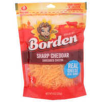 Borden Sharp Cheddar Shredded Cheese - 8 Ounce