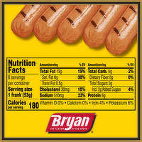 Bryan ® Beefy Jumbos® Beef Hot Dogs - 15 Ounce