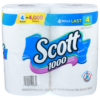 Scott Brand Unscented Bathroom Tissue - 4 Count