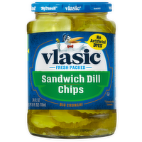 Vlasic Sandwich Dill Pickle Chips, Keto Friendly - 24 Fluid Ounce