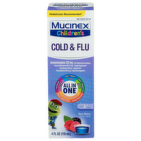 Mucinex Children's Very Berry Flavor Liquid Cold & Flu - 4 Fluid Ounce
