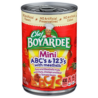 Chef Boyardee Mini Abc's & 123's With Meatballs - 15 Ounce