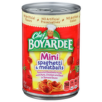 Chef Boyardee Pasta And Meatballs Made With Pork, Chicken Beef In Tomato Sauce Mini Spaghetti - 14.5 Ounce