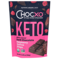 Chocxo Chocolate, Raspberry 85% Dk Org R & Q Sup Usa Dark Choc Raspberry + Quinoa Snap - 3.45 Ounce
