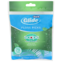 Oral-B Glide Long Lasting Mint Scope Outlast Flavor Floss Picks - 75 Count