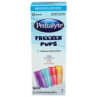 Pedialyte Grape Blue Raspberry Cherry Orange Freezer Pops - 0.131 Fluid Ounce - 16 Count