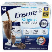BROOKSHIRE'S Ensure Choc Nutrition Shake 16 - 8 Fluid Ounce - 16 Count