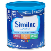 Similac Infant Formula with Iron, Milk-Based Powder, OptiGro, 0-12 Months - 12.4 Ounce