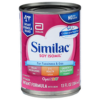 Similac Infant Formula, with Iron, Soy-Based, Concentrated, 0-12 Months - 13 Fluid Ounce