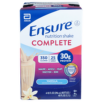 Ensure Complete Vanilla Nutrition Shake - 10 Fluid Ounce - 4 Count