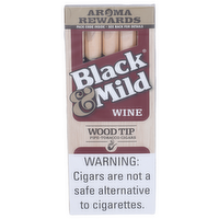Black & Mild Wine Wood Tip Pipe-Tobacco Cigars - 5 Count