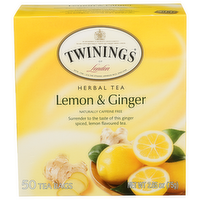 Twinings Of London Herbal Tea Lemon & Ginger - 0.053 Ounce - 50 Count