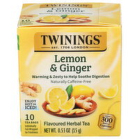 Twinings Of London Lemon & Ginger Tea Bag - 0.053 Ounce - 10 Count