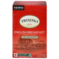 Twinings Of London Decaffeinated Keurig Genuine K-Cup Pods English Breakfast Pure Black Tea - 0.112 Ounce - 12 Count