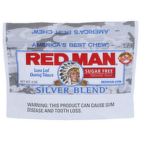 Red Man Silver Blend Loose Leaf Chewing Tobacco - 3 Ounce
