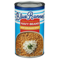 Blue Runner Creole Cream Style Navy Beans, New Orleans Spicy, Can - 27 Ounce