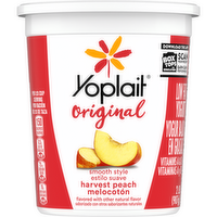 Yoplait Original Smooth Style Harvest Peach Flavored Low Fat Yogurt, Tub - 32 Ounce