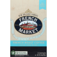 French Market Coffee Single Serve Roast Vieux Carre Blend - 12 Count