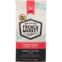 French Market Coffee & Chicory Dark Roast Bag Creole Blend - 12 Ounce