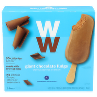 Ww Giant Chocolate Fudge Low Fat Ice Cream - 3.5 Fluid Ounce - 6 Count