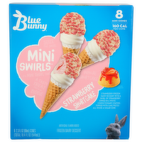 Blue Bunny Strawberry Shortcake Frozen Dairy Dessert Mini Swirls - 2.3 Fluid Ounce - 8 Count