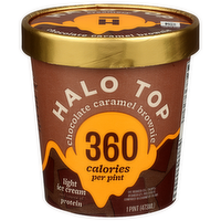 Halo Top Ice Cream, Light, Chocolate Caramel Brownie - 1 Pint