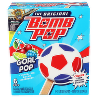 Bomb Pop Citrus Berry Raspberry, Lime, Cherry Goal Pop - 2 Fluid Ounce - 6 Count