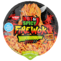 Nissin Hot & Spicy Sizzlin' Rich Pork Flavor Stir Fry Asian Noodles In Sauce - 4.37 Ounce