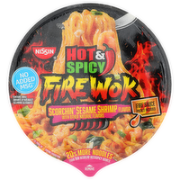 Nissin Scorchin' Sesame Shrimp Flavor Fire Wok Hot & Spicy Stir Fry Asian Noddles In Sauce - 4.55 Ounce