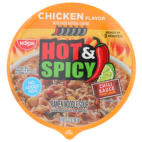Nissin Hot & Spicy Chicken Flavor Ramen Noodle Soup - 3.32 Ounce