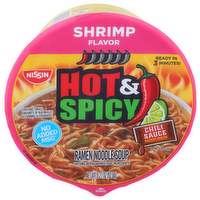 Nissin Hot & Spicy Shrimp Flavor Ramen Noodle Soup - 3.27 Ounce