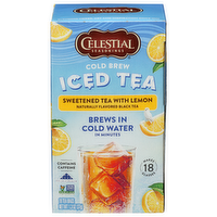 Celestial Seasonings Sweetened With Lemon Black Tea Cold Brew Iced Tea Bags - 0.072 Ounce - 18 Count