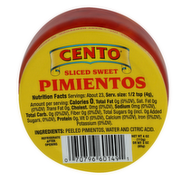 Cento Sliced Sweet Pimientos - 4 Ounce