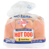 Mrs Baird's Hot Dog - 1.5 Ounce - 8 Count